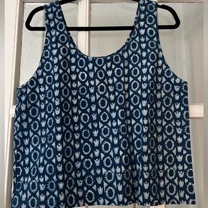 PO-EM hand block printed tank